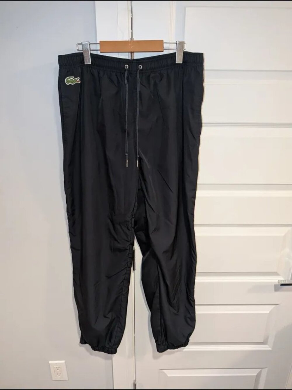 Lacoste Men's Black Drawstring Track Athletic Pants - Andy Roddick Tennis